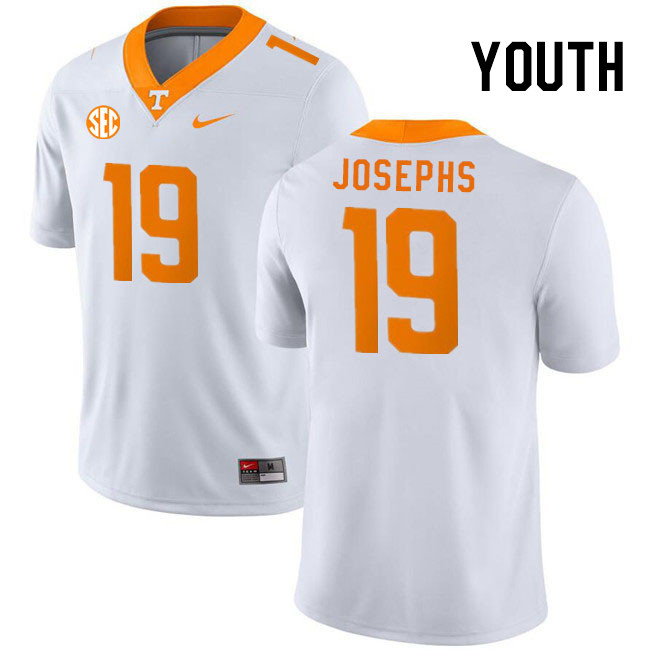 Youth #19 Joshua Josephs Tennessee Volunteers College Football Jerseys Stitched Sale-White
